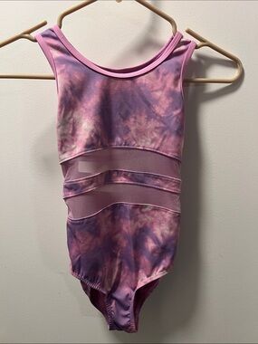 More Than Magic Pink & Purple Tie-Dye Mesh Inset One-Piece Bodysuit